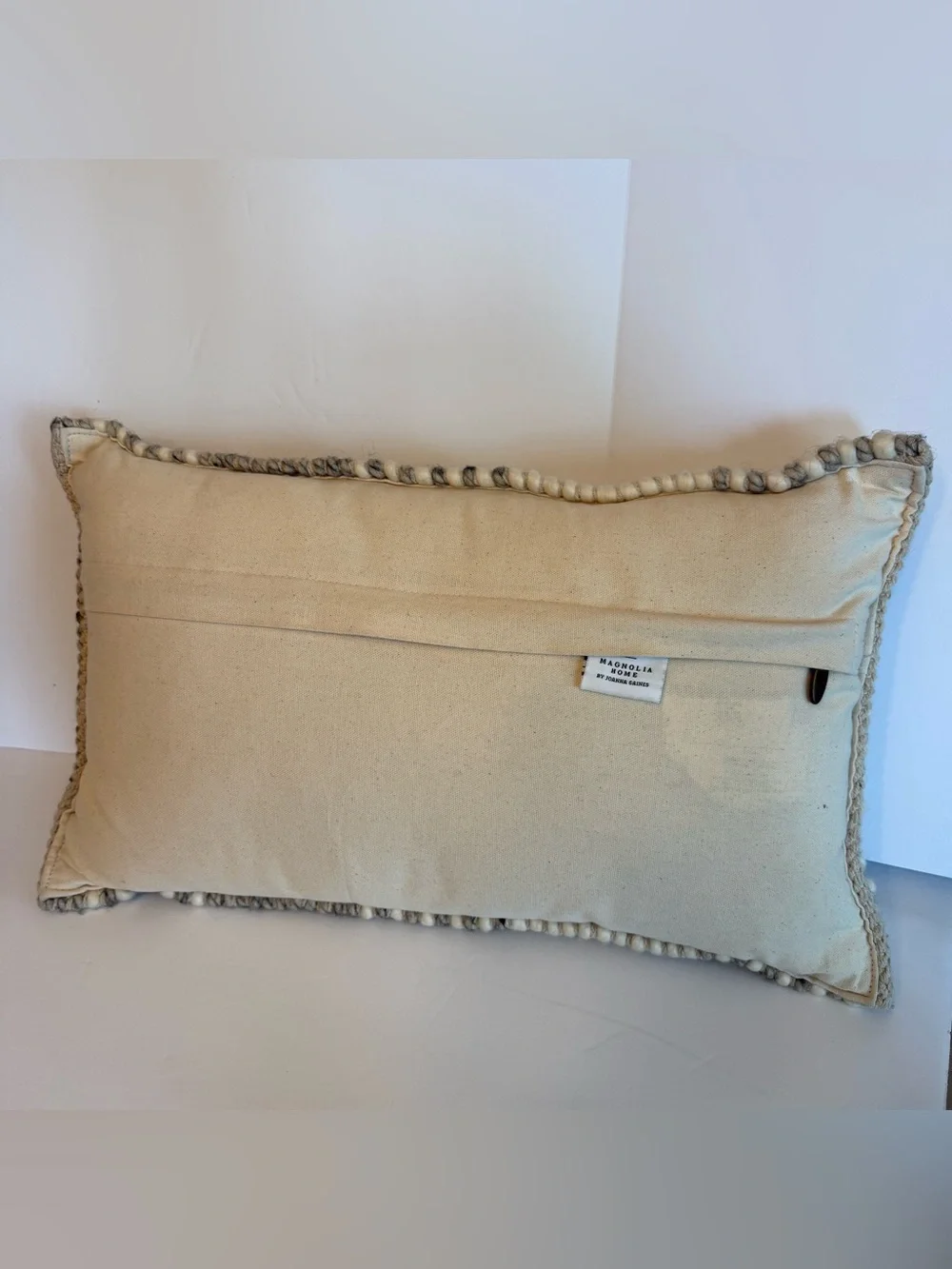 Magnolia Home by Joanna Gaines x Loloi Rugs Accent Grey / Ivory Pillow 13x21 in